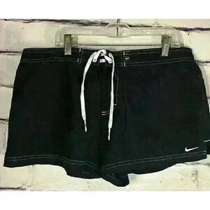 Nike Womens Size Large Black/White Drawstring Shorts Running